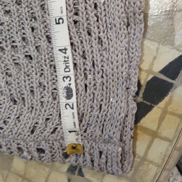 Eileen Fisher Open Weave Italian Yarn Box Top With Sparkles Size M - Picture 9 of 14